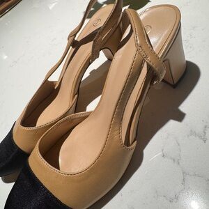 Classic Leather Slingback Pumps | Chunky Heel | size 6